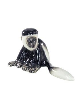 Norther Rose Porcelain Monkey Colubus Baby Figurine Miniature Little Critterz